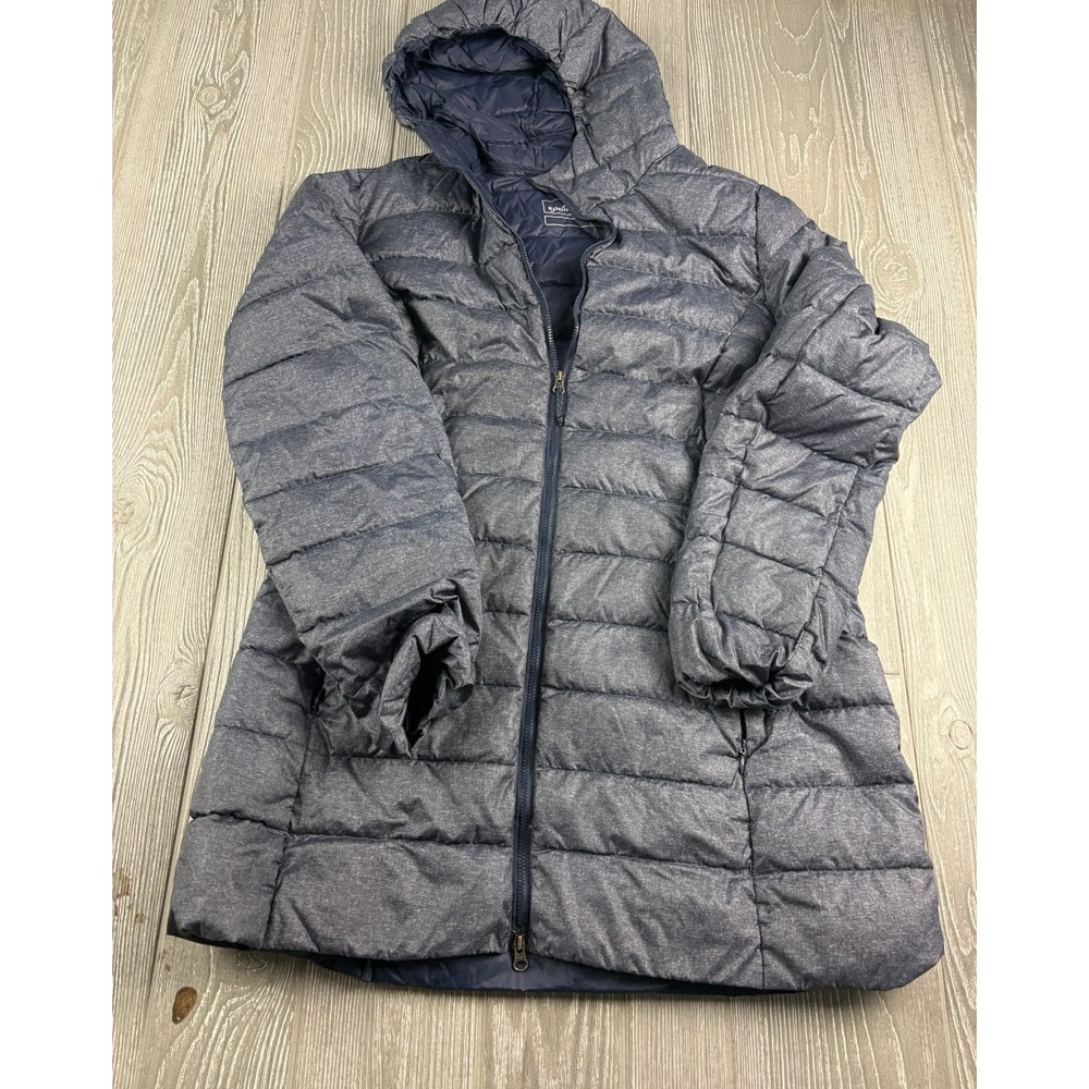 Eddie Bauer Down Puffer Coat Women’s Hooded Gray Medium Long down jacket